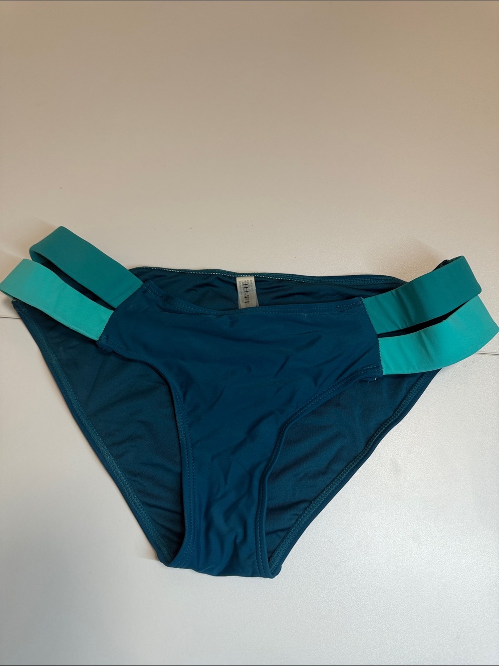 Women's Teal Bikini Bottom with Aqua Side Straps